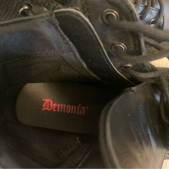 Demonia V-Creeper Black Platform Lace-Up Boots Vegan Leather - Picture 13 of 13